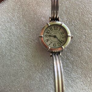 Anne Klein Silver-tone Stainless Steel Round Face Bracelet Watch